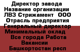 Директор завода › Название организации ­ ЛВЗ Стрижамент, ООО › Отрасль предприятия ­ Генеральный директор › Минимальный оклад ­ 1 - Все города Работа » Вакансии   . Башкортостан респ.,Баймакский р-н